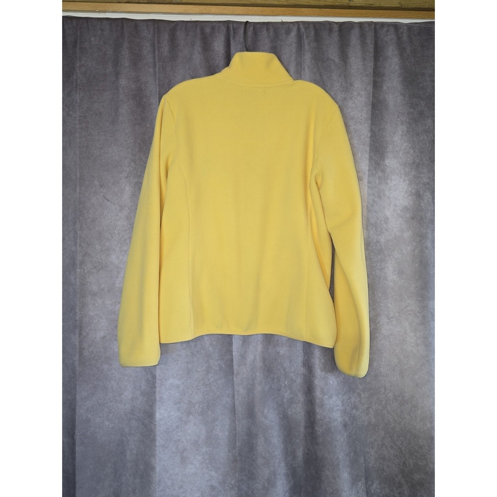 VTG Ralph Lauren Fleece Jacket Womens LARGE Yellow LRL Lion Crown Crest Zip - Picture 4 of 8
